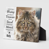 Kat Herdenking Dierbare Overleden Huisdier Fotoplaat (Zijkant)