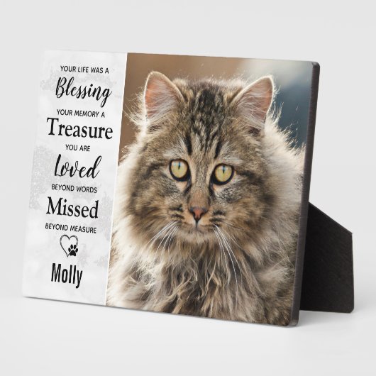 Kat Herdenking Dierbare Overledenen Fotoplaat (Zijkant)