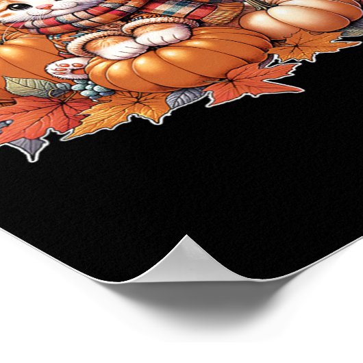 Kat-herfst hallo-bladeren-herfst-kat-kitten-liefhe poster (Hoek)