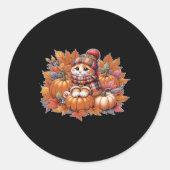 Kat-herfst hallo-bladeren-herfst-kat-kitten-liefhe ronde sticker (Voorkant)