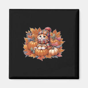 Kat-herfstbladeren-hallo-herfst-kat-kitten-liefheb Magneet