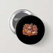 Kat-herfstbladeren-hallo-herfst-kat-kitten-liefheb Ronde Button 5,7 Cm (Voorkant /achterkant)
