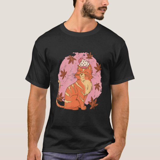 Kat herfstbladeren t-shirt (Voorkant)