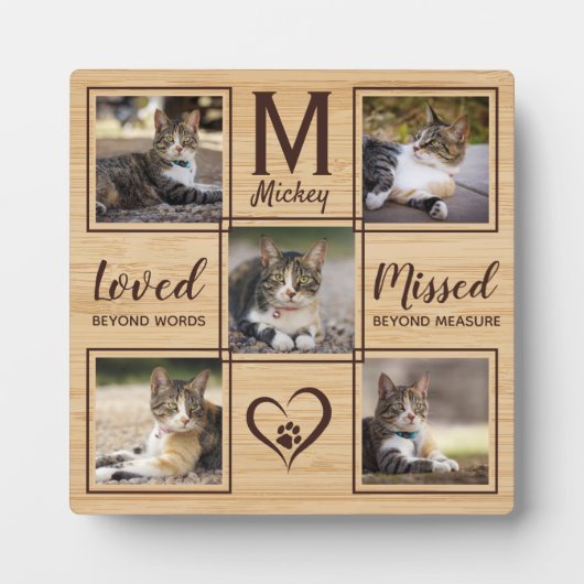 Kat Herinnering Huisdier Herdenking Fotoplaat (Voorkant)