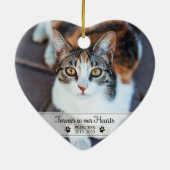 Kat Herinnering Voor Altijd In Onze Hart Foto Keramisch Ornament (Achterkant)