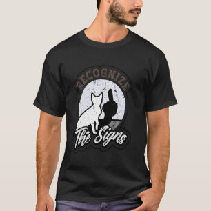 Kat Herkent het Gebaar Funny Middelvinger Schaduw T-shirt