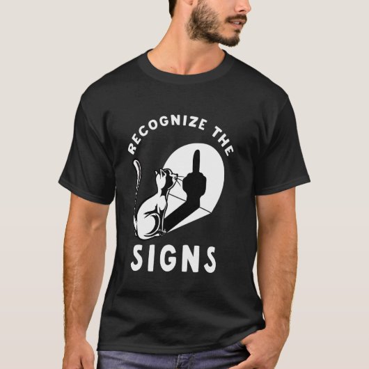 Kat herkent het teken Funny Middle Finger schaduw T-shirt (Voorkant)