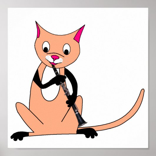 Kat Het afspelen van de Clarinet Poster (Voorkant)