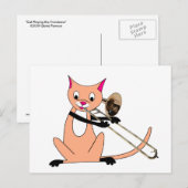 Kat Het afspelen van de Trombone Briefkaart (Voorkant / Achterkant)