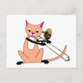 Kat Het afspelen van de Trombone Briefkaart (Voorkant)