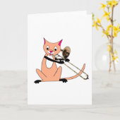 Kat Het afspelen van de Trombone Kaart (Gele Bloem)