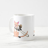 Kat Het afspelen van de Trombone Koffiemok (Voorkant links)