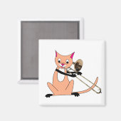 Kat Het afspelen van de Trombone Magneet (Voorkant / Achterkant)