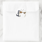 Kat het geweld afspelen ronde sticker (Tas)