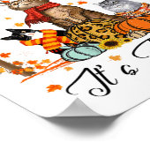 Kat Het is Herfst Y'all Pumpkins Autumn Halloween  Poster (Hoek)