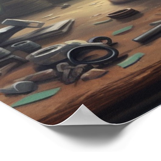 Kat het Opheffen Gewichten Poster (Hoek)