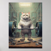 Kat het Opheffen Gewichten Poster (Voorkant)