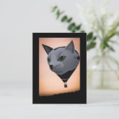 Kat Hete Luchtballon Ansichtkaart Briefkaart (Staand voorkant)