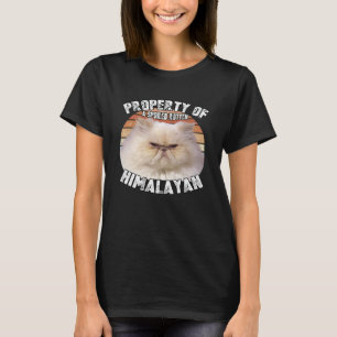 Kat Himalaya Eigendom Vintage Jaren Tachtig Stijl T-shirt