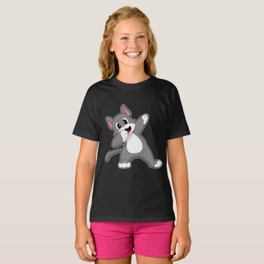 Kat Hip Hop Dans T-shirt (Voorkant volledig)