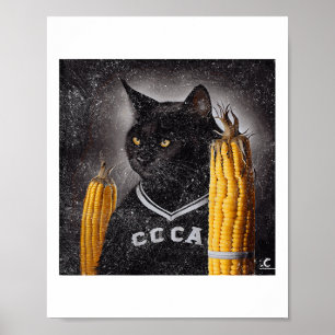 Kat Hockey Corn op de krab Poster