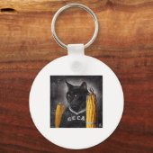 Kat Hockey Corn op de krab Sleutelhanger (Voorkant)