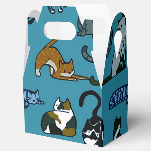 Kat Hoek Kat Patroonpatroon voor verpakking Bedankdoosjes (Geopend)