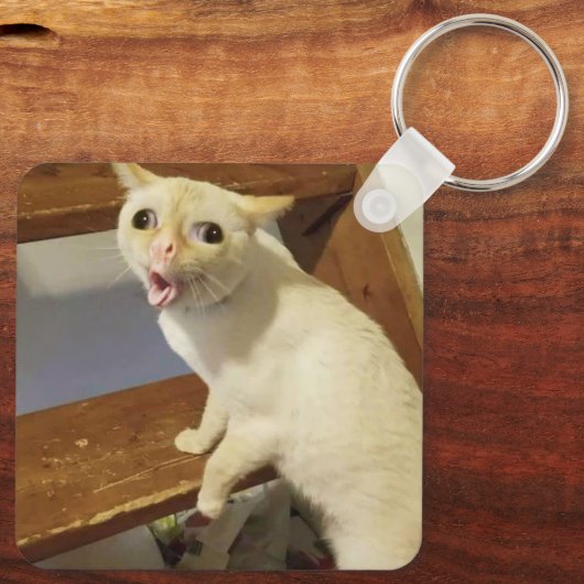 Kat-hoest, dubbelzijdige Sleutelhanger (Achterkant)