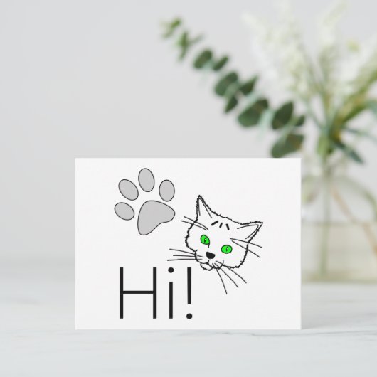 Kat - Hoi! Briefkaart (Staand voorkant)