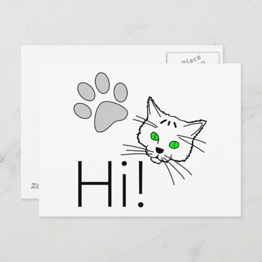 Kat - Hoi! Briefkaart (Voorkant / Achterkant)