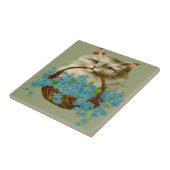  kat Holding mandje bloemen Tegeltje (Zijkant)