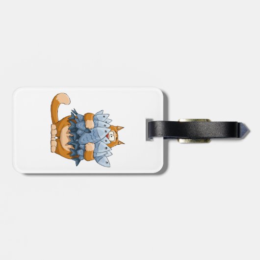 Kat Holding Vis Bagagelabel (Achterkant horizontaal)