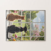 Kat Hond Bloemen Tuin Puzzel (Horizontaal)