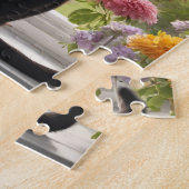 Kat Hond Bloemen Tuin Puzzel Legpuzzel (Zijkant)
