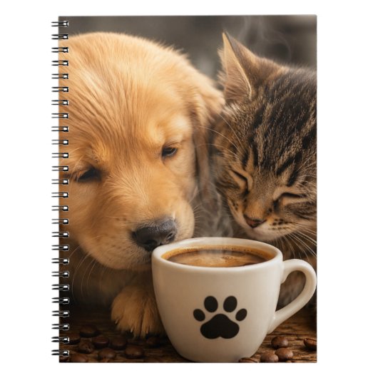 Kat Hond en Koffie Notitieboek (Voorkant)