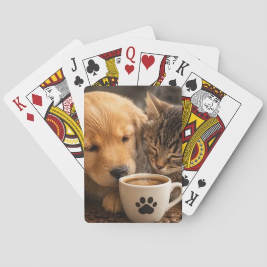 Kat Hond en Koffie Pokerkaarten (Achterkant)