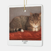 Kat Hond Foto Huisdier Memorial Gift Portret Kerst Keramisch Ornament (Links)