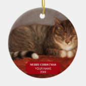 Kat Hond Foto Huisdier Memorial Gift Portret Kerst Keramisch Ornament (Voorkant)