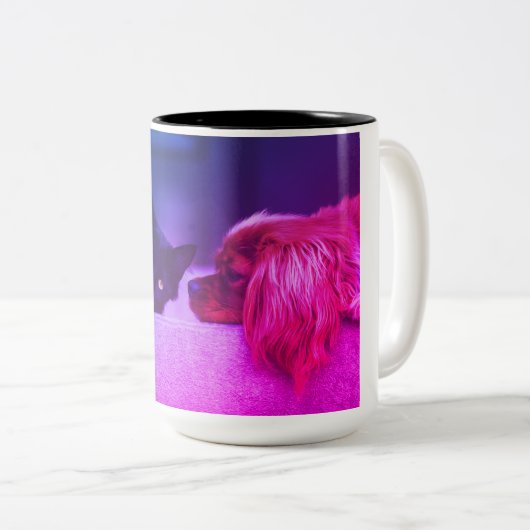 Kat & Hond Gezellige Momenten Tweekleurige Koffiemok (Voorkant rechts)