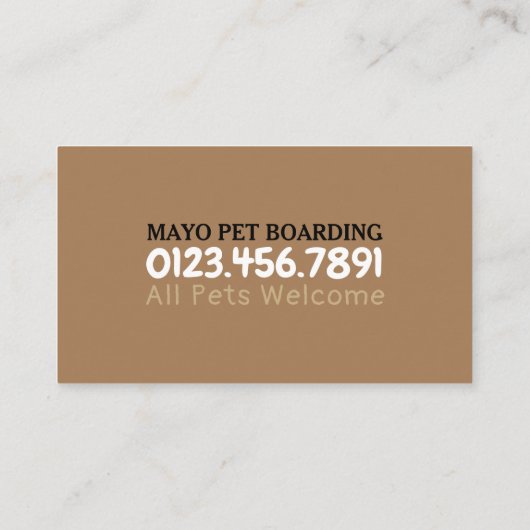 Kat & Hond, Huisdier Boarding Visitekaartje (Achterkant)