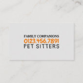 Kat & Hond, Huisdier Sitter Visitekaartje (Achterkant)