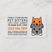 Kat & Hond, Huisdier Sitter Visitekaartje (Voorkant)