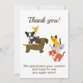 Kat hond illustratie bedankkaart (Voorkant)