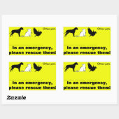 Kat, hond, "In nood, red mijn huisdieren" Rechthoekige Sticker (Vel)