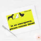 Kat, hond, "In nood, red mijn huisdieren" Rechthoekige Sticker (Envelop)