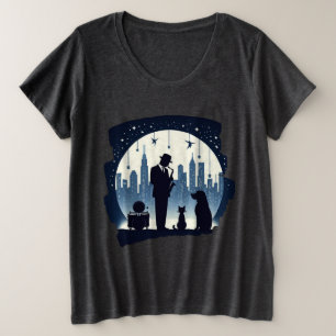 Kat, hond, Jazz Grote Maat T-shirt