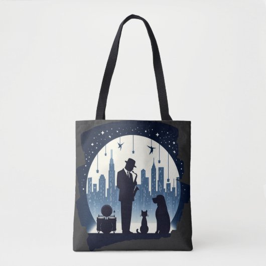 Kat, hond, Jazz Tote Bag (Voorkant)