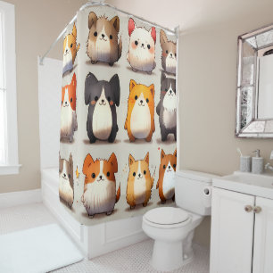 Kat & Hond Like Critters - Leuk Dierenplezier Douchegordijn