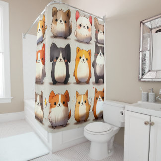 Kat & Hond Like Critters - Leuk Dierenplezier Douchegordijn
