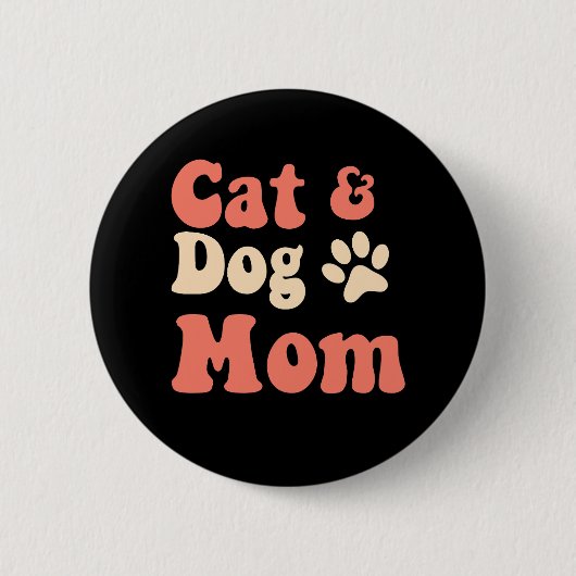 Kat Hond Mam Ronde Button 5,7 Cm (Voorkant)